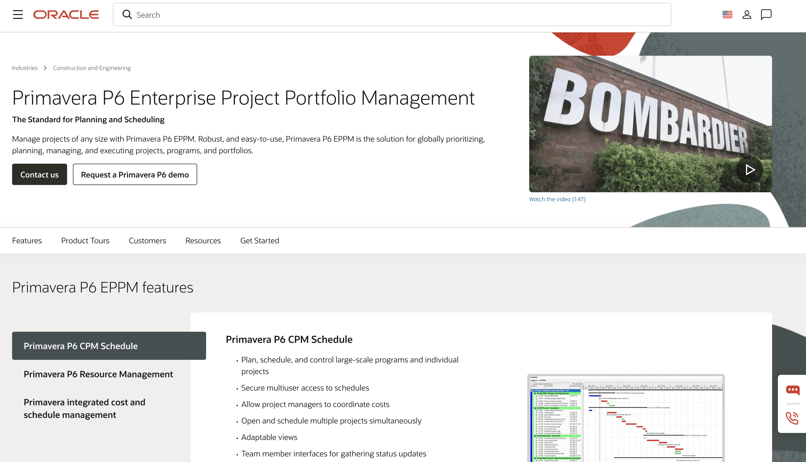 Oracel Primavera Homepage