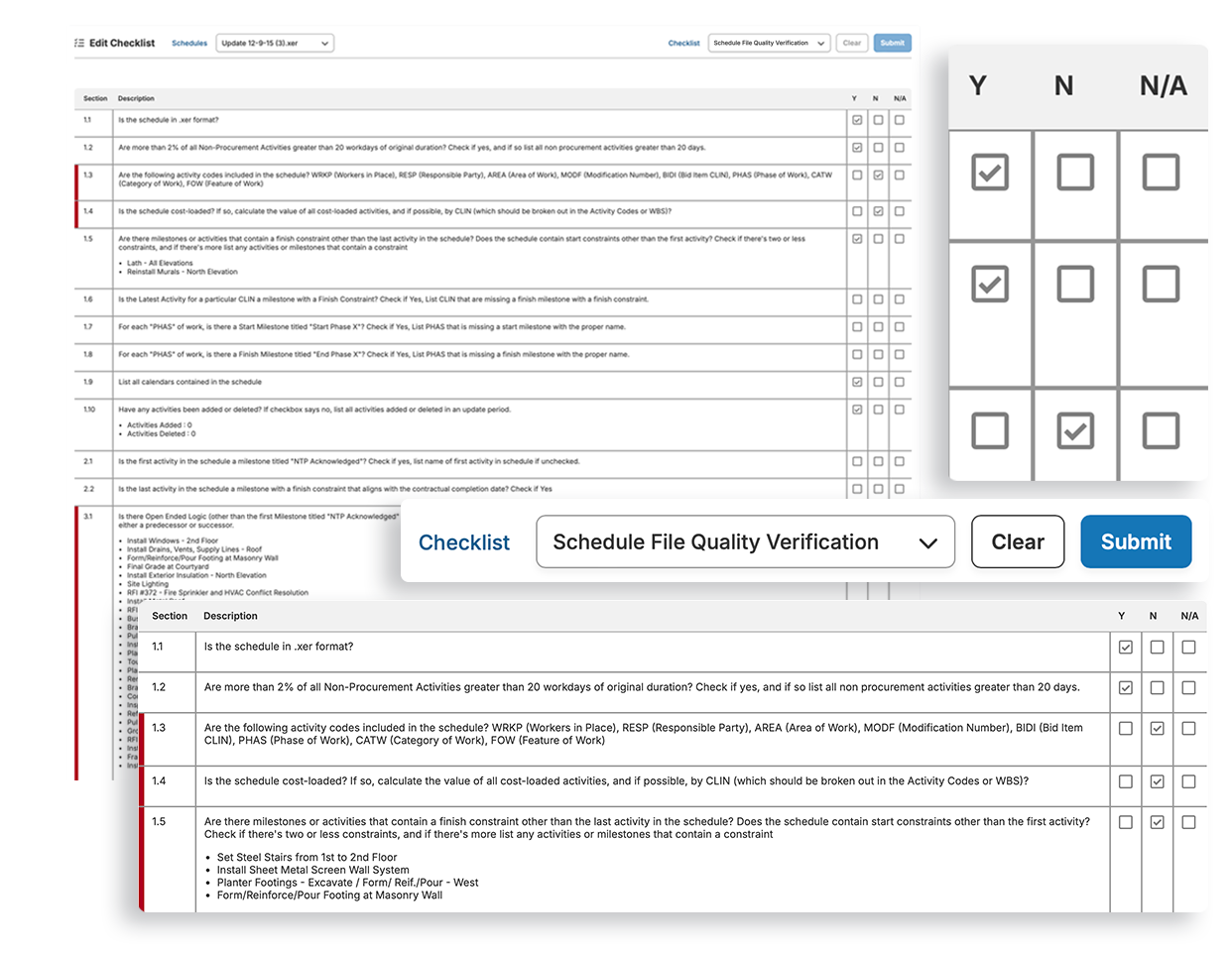 automated schedule checklist in smartpm